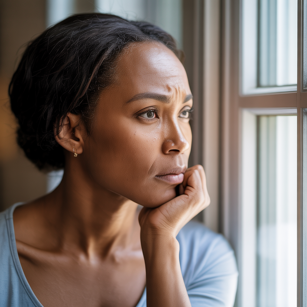 Woman in reflection - healing journey